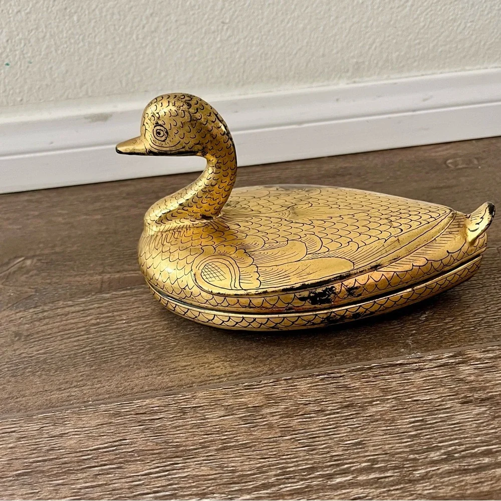Gold Duck Trinket Box